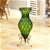 SOGA 67cm Green Glass Floor Vase and 12pcs Pink Artificial Fake Flower Set