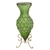 SOGA 65cm Green Glass Tall Floor Vase with Metal Flower Stand