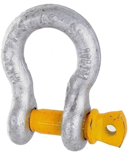 6 x Bow Shackles, WLL 2T, Screw Pin Type