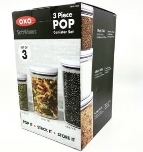 OXO Set of 3 POP Canisters 1.8L, 2.8L & 