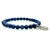 Natural Round Lapis Lazuli & Personalized Letter 'C' w/Heart Charm Bracelet