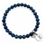 Natural Round Lapis Lazuli & Personalized Letter 'X' w/Heart Charm Bracelet