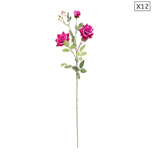 SOGA 12pcs Artificial Silk Flower Fake R