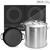 SOGA Dual Burners Cooktop Stove, 30cm Cast Iron Skillet and 21L Stockpot