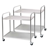 SOGA 2X 2 Tier 86x54x94cm SS Kitchen Food Cart Trolley Utility Round Large