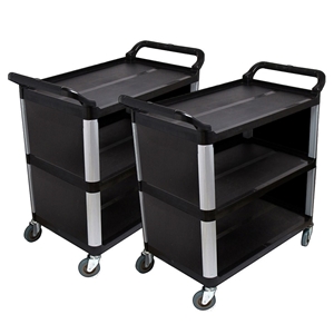 SOGA 2X 3 Tier CoveFood Trolley Food Was