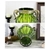 SOGA Green Colored European Glass Decor Flower Vase Two Metal Handle