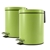 SOGA 2X Foot Pedal S/S Rubbish Waste Trash Bin Round 7L Green