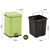 Foot Pedal Stainless Steel Garbage Waste Trash Bin Square 6L Green