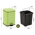 SOGA 2X Foot Pedal S/S Rubbish Waste Trash Bin Square 6L Green