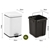 Foot Pedal Stainless Steel Garbage Waste Trash Bin Square 6L White