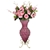 SOGA 67cm Purple Glass Floor Vase and 12pcs Pink Artificial Fake Flower Set