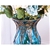 SOGA 85cm Blue Glass Floor Vase and 12pcs White Artificial Fake Flower Set