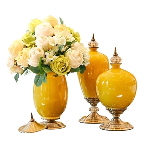 SOGA 3x Ceramic Oval Flower Vase with Wh