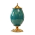 SOGA 40.5cm Ceramic Oval Flower Vase with Gold Metal Base Green