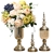 SOGA 2x Clear Glass Flower Vase with Lid & White Flower Filler Vase Bronze