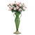 SOGA Glass Flower Vase with 8 Bunch 5 Heads Artificial Rose Set