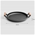 SOGA 35cm Cast Iron Pan Skillet Sizzle Fry Platter w/ Wooden Handle No Lid