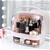 SOGA 2 Tier Pink Countertop Makeup Cosmetic Storage Organiser with Handle