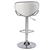 2X White Bar Stools Faux Leather Adjustable Crome Base Gas Lift Chairs