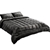 Giselle Bedding Faux Mink Quilt Comforter Throw Blanket Charcoal Queen