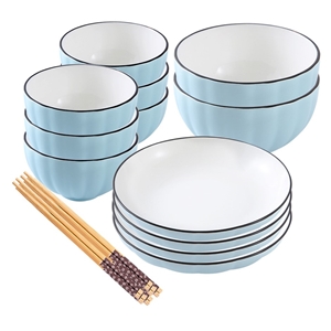 SOGA Blue Japanese Style Ceramic Dinnerw