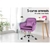 Velvet Office Chair Computer Swivel Armchair Adult Kids Purple ALFORDSON