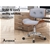 Wooden Office Chair Computer Chairs Home Seat Linen Fabric Grey ALFORDSON