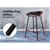 Bar Stools 2x Finn Kitchen Dining Chair Metal Footrest BLACK ALFORDSON