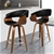 Bar Stools 2x Swivel Dacre Kitchen Wooden Dining Chair BLACK ALFORDSON