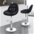 Bar Stools 2x Pacey Kitchen Swivel Chair Leather Gas Lift BLACK ALFORDSON