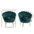 Artiss Armchair Lounge Chair Retro Single Sofa Velvet Shell Back Seat Green