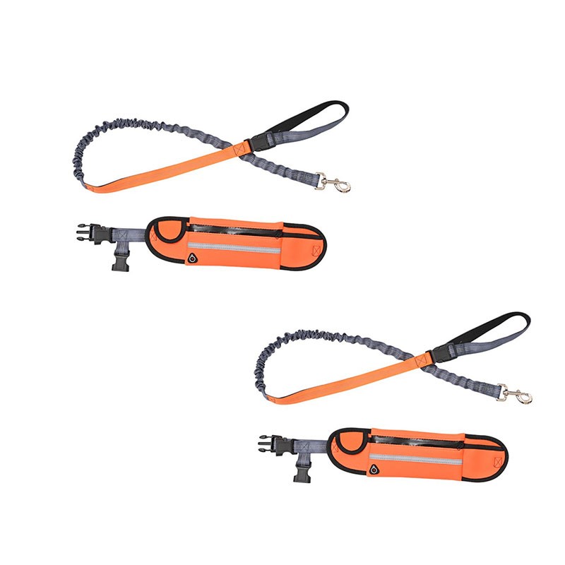 SOGA 2X Orange Adjustable Hands-Free Pet Leash Bag Dog Lead Pet Essentials