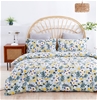 Dreamaker 100% Cotton Sateen Quilt Cover Set Green to Alice Print QueenBed