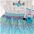ZUNIE Girl's Dress, Size 6, Polyester/Elastane, Ivory/ Aqua. Buyers Note -