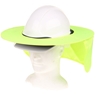 10 x MSA Brim Caps with Neck Flap, Fluro Lime Cotton for V-Gard Hard Hat. B