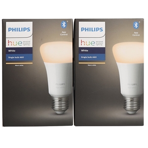 2 x PHILIPS E27 Hue White LED Smart Bulb