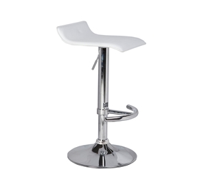 2X White Bar Stools Faux Leather Low Bac