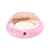 Charlie's Faux Fur Hooded Round Pet Cave Ombre Pink Medium