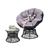 Gardeon Papasan Chair and Side Table Set - Black