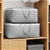SOGA 2X Grey Plaid Large Storage Luggage Bag Double Zipper Organiser