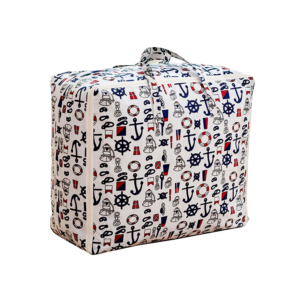 SOGA Nautical Icons Large Storage Luggage Bag Foldable Organiser