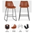 Artiss Bar Stools Kitchen Metal Bar Stool Dining Chairs PU Leather Brown x2