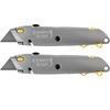 2 x STANLEY Twin Pack Quick Change Retractable Utility Knives Sw Out Blade