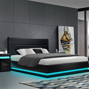 Artiss RGB LED Bed Frame Double Gas Lift