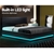Artiss RGB LED Bed Frame Double Gas Lift Base Storage Black Leather LUMI