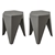 ArtissIn Set of 2 Puzzle Stool Plastic Bar Stools Dining Chairs Grey