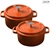 SOGA 2X Cast Iron 26cm Enamel Porcelain Stewpot Casserole Stew W/ Lid