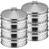 SOGA 2X 3 Tier Stainless Steel Steamers With Lid 22cm