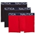 NAUTICA Men's 3pk Trunks, Size XL, Cotton/Elastane, Black/Red Buyers Note